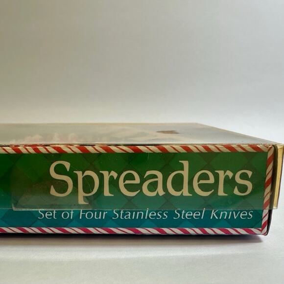 Boston Warehouse Peppermint Parade Santa Cheese Spreader set/4 Christmas Holiday - Picture 7 of 16